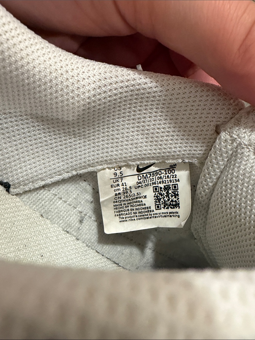 Nike White Sneakers with Black Swoosh and Tan Accent platform - Picture 2 of 2